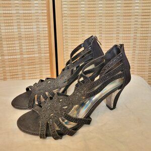 MILA LADY Women's Evening Rhinestone Lexie Crystal Dress Heeled Sandals